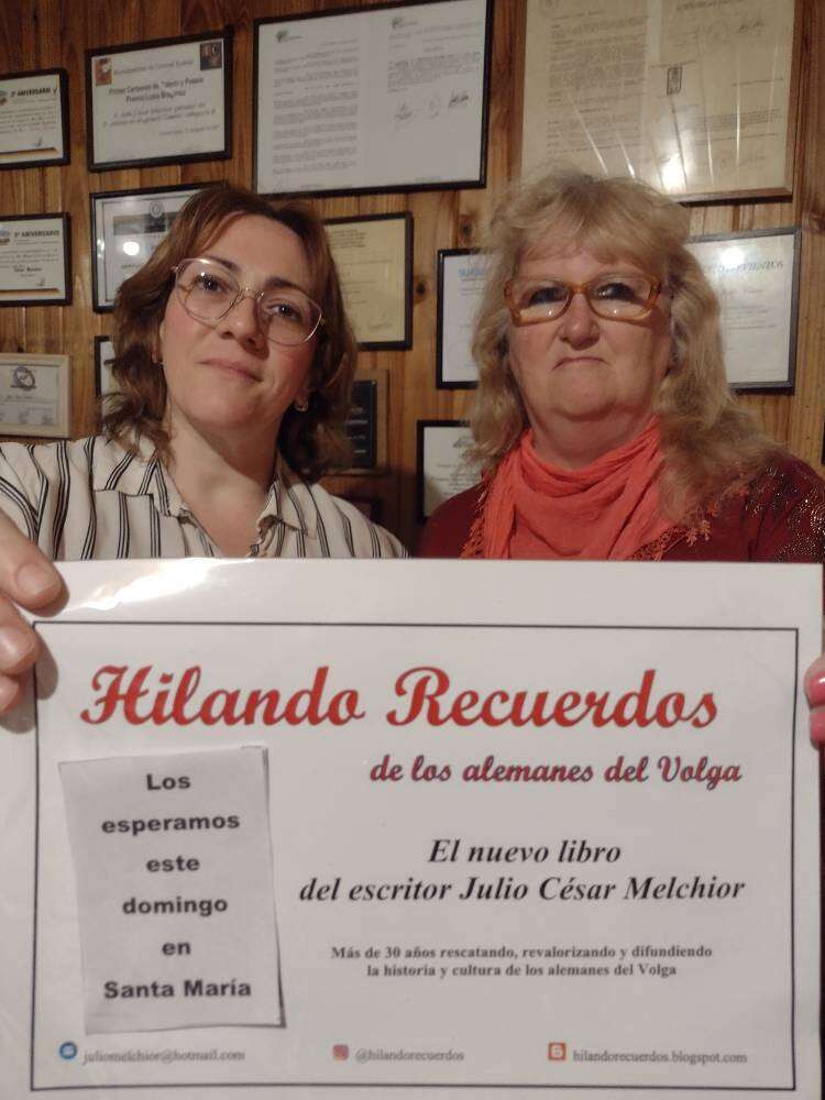 Un nuevo libro sobre los alemanes del Volga, lanzará el escritor Julio César Melchior este domingo en el marco de las fiestas patronales de Pueblo Santa María