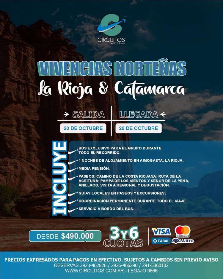Circuitos Viajes y Turismo con variada propuesta turística: playa, montaña y atractivos rurales