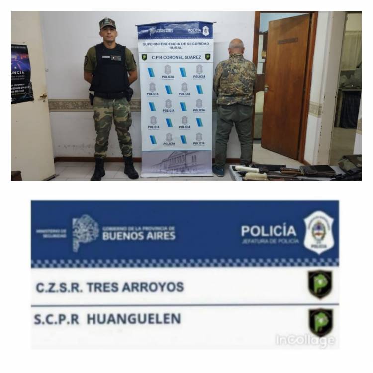 Tres aprehendidos por tenencia ilegal de armas y caza furtiva en Huanguelén