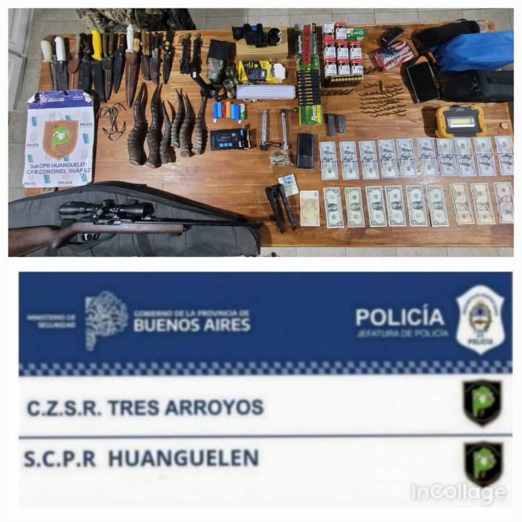 Tres aprehendidos por tenencia ilegal de armas y caza furtiva en Huanguelén