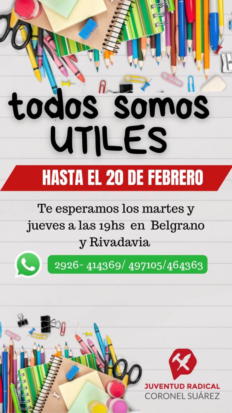 Comenzó una nueva edición de la campaña solidaria “Todos Somos Útiles” en Coronel Suárez