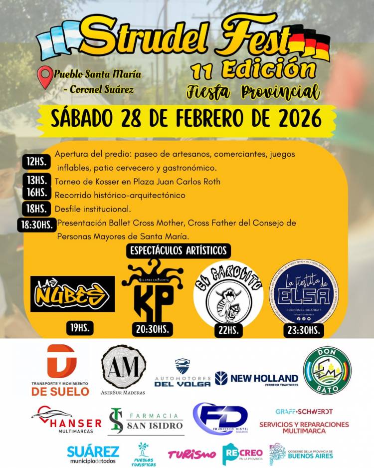 ¡YA ESTÁ TODO LISTO para la 11° StrudelFest!