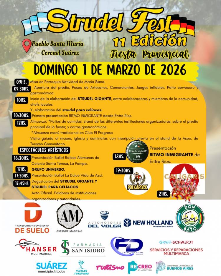 ¡YA ESTÁ TODO LISTO para la 11° StrudelFest!