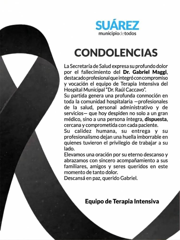 Profundo pesar por el fallecimiento del Dr. Gabriel Maggi
