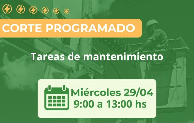 Corte programado por tareas de mantenimiento.