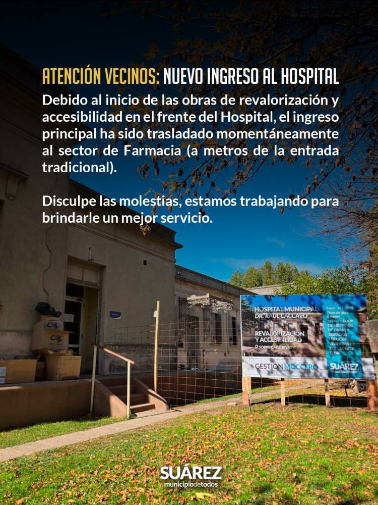 Atención vecinos: Nuevo ingreso al hospital