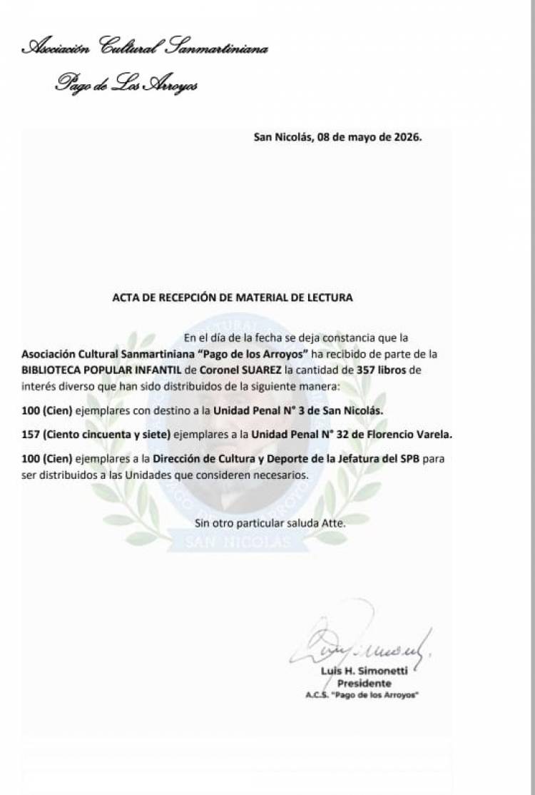 Importante donación de libros desde la Biblioteca Popular Infantil