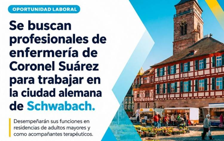 Se buscan profesionales de enfermería de Coronel Suárez para trabajar en Schwabach – Nuevo proyecto en el marco de la ciudad hermanada