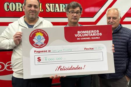 Bomberos entregó los $ 7.000.000 del primer premio de su bono contribución