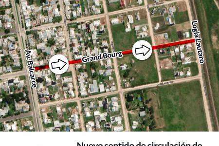 Nuevo sentido de circulación de calle Grand Bourg entre Logia Lautaro y Av. Balcarce