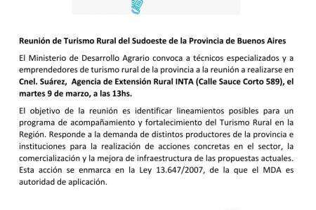 Reunión de Turismo Rural del Sudoeste de la Provincia de Buenos Aires