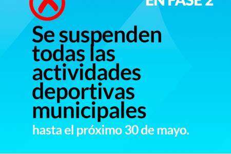 Dirección de Deportes: Se suspenden todas las actividades deportivas municipales
