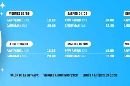 Cartelera del Cine Italia para este fin de semana