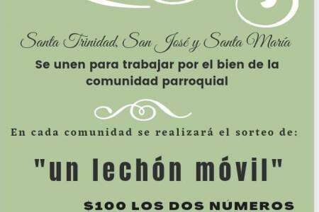 La comunidad parroquial sortea un "lechón móvil"