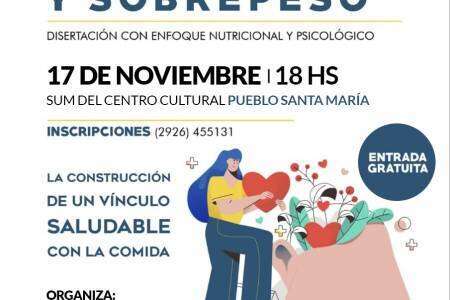 Charla abierta y gratuita sobre obesidad y sobrepeso en el sum del Centro Cultural de Santa María