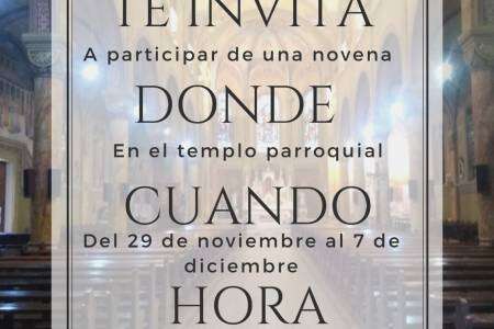La Parroquia San José Obrero invita a participar de una novena hasta el 7 de diciembre