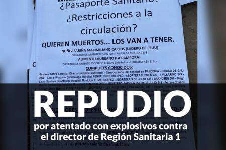 Repudio por atentado con explosivos contra el director de la Región Sanitaria I