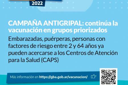 Campaña antigripal: Continúa la vacunación en grupos priorizados
