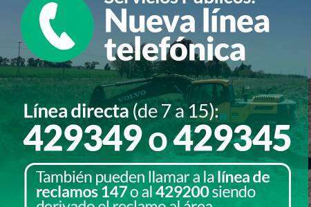 Nuevos números de contacto de Servicios Públicos