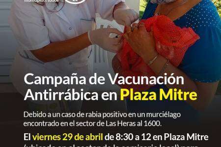 Campaña de vacunación antirrábica en Plaza Mitre