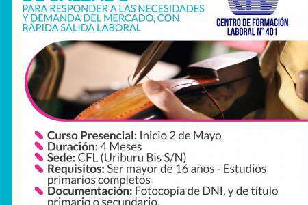 Centro de Formación Laboral N° 401: Curso de Aparado de calzado