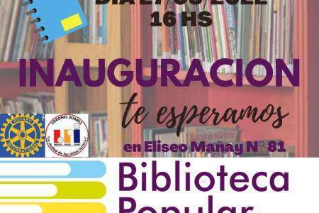 Inaugura la Biblioteca Popular La Colina