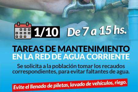 Tareas de mantenimiento en la red de agua corriente