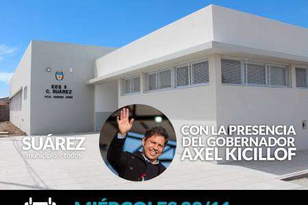 Inauguración de la Escuela Nº5, con la presencia de Axel Kicillof