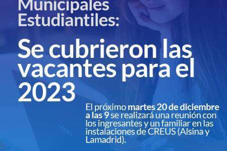 Residencias Municipales Estudiantiles: se cubrieron las vacantes para el 2023