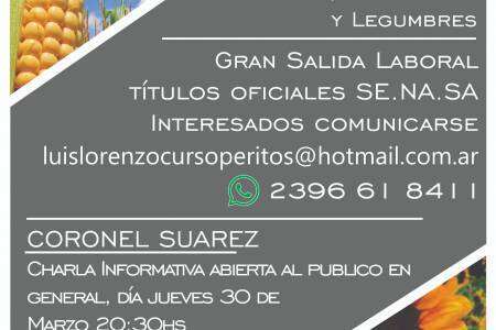 Oferta educativa: Carrera de Perito Clasificador de Cereales, Oleaginosas y Legumbres