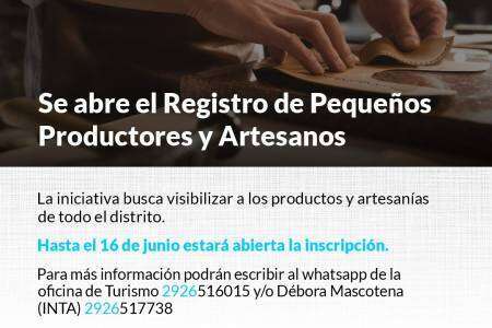 Se abre el Registro de Pequeños Productores y Artesanos 