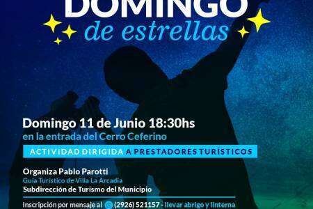 Villa La Arcadia: Nueva jornada de observación de constelaciones y noche de estrellas en el Cerro Ceferino
