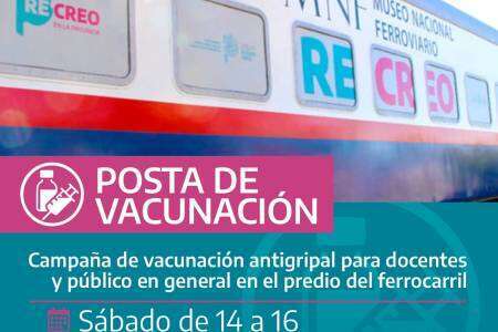 Campaña de vacunación para docentes en el predio del ferrocarril