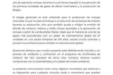 Primer aniversario de la planta de BiodeS