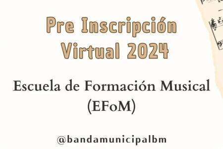 BANDA MUNICIPAL "BARTOLOMÉ MEIER": Preinscripción virtual 2024