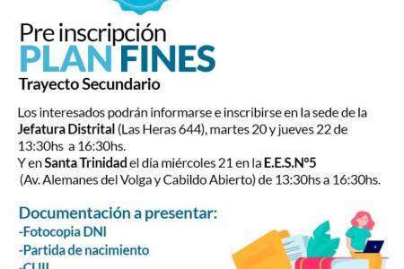 Se encuentra abierta la pre-inscripción al Plan FinEs Trayecto Secundario