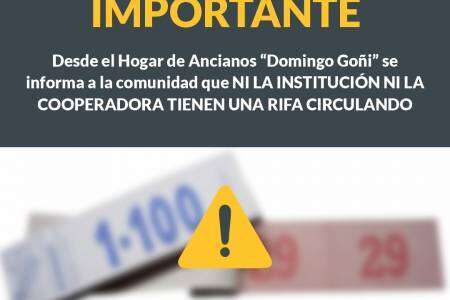 Aclaración desde el Hogar de Ancianos “Domingo Goñi”