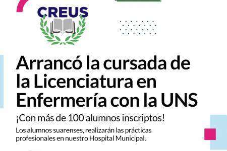 CREUS: Arrancó la cursada de la Licenciatura en Enfermería con la UNS