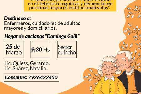 Capacitación abierta a la comunidad en el Hogar de Ancianos “Domingo Goñi”