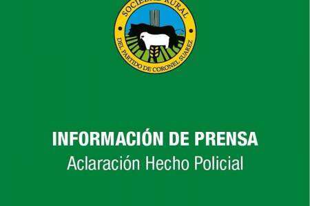 Información de prensa de la Sociedad Rural: hecho delictivo 
