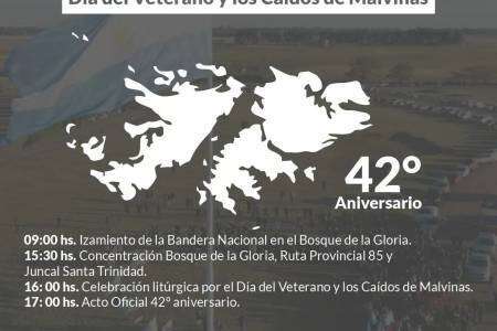 Cronograma del acto por el 42° aniverario de la gesta de Malvinas
