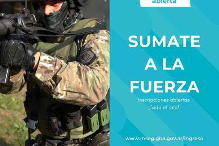 Sumate a la Fuerza Policial: inscripciones abiertas todo el año