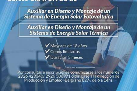 Producción: Cursos GRATUITOS de Auxiliar en diseño y montaje de energías renovables