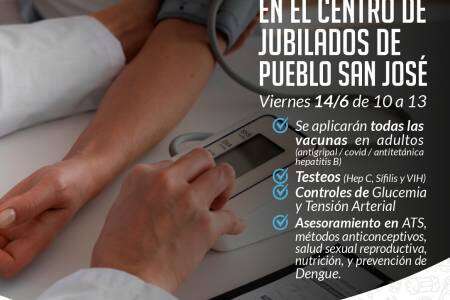 Posta de Salud en el Centro de Jubilados de Pueblo San José