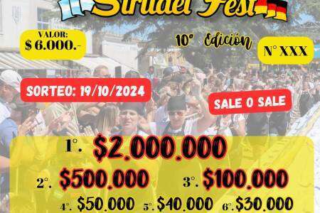 Ya salió a la venta la décima edición del Bono Contribución Strudel Fest 