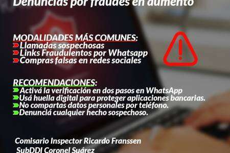 La DDI alerta sobre el aumento de denuncias por fraudes