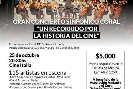 Gran concierto sinfónico coral "Un recorrido por la historia del cine"