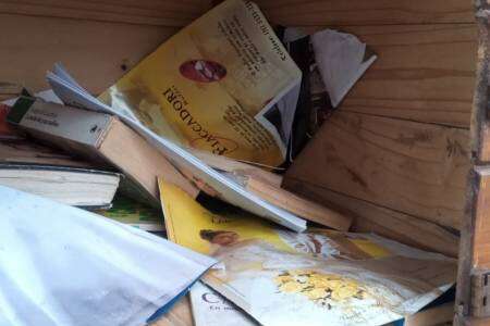 Otra vez dañaron la casita lectora en la plaza