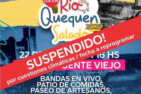 Queda SUSPENDIDA, con posibilidad de reprogramación, la 5ta Edición de la Fiesta Provincial Río Quequen Salado