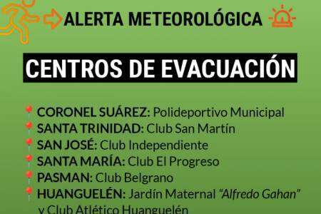 ATENCIÓN Centros de evacuación habilitados 